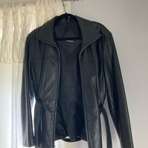 Black Belted Leather Jacket